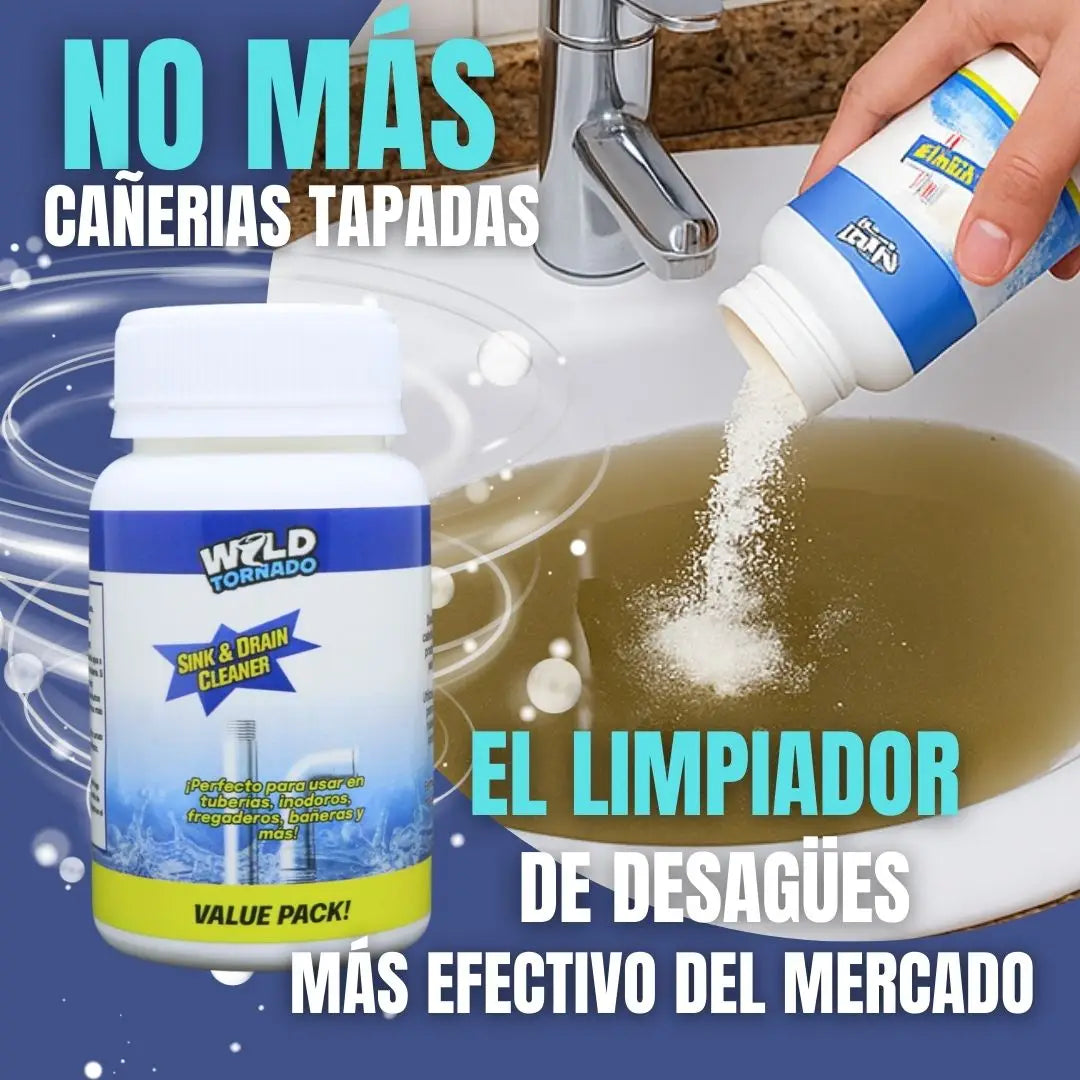 Wild TornadoClean™ - Desatasca y limpia cañerías al instante Lleva 2x1