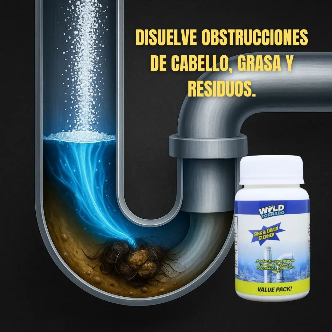 Wild TornadoClean™ - Desatasca y limpia cañerías al instante Lleva 2x1