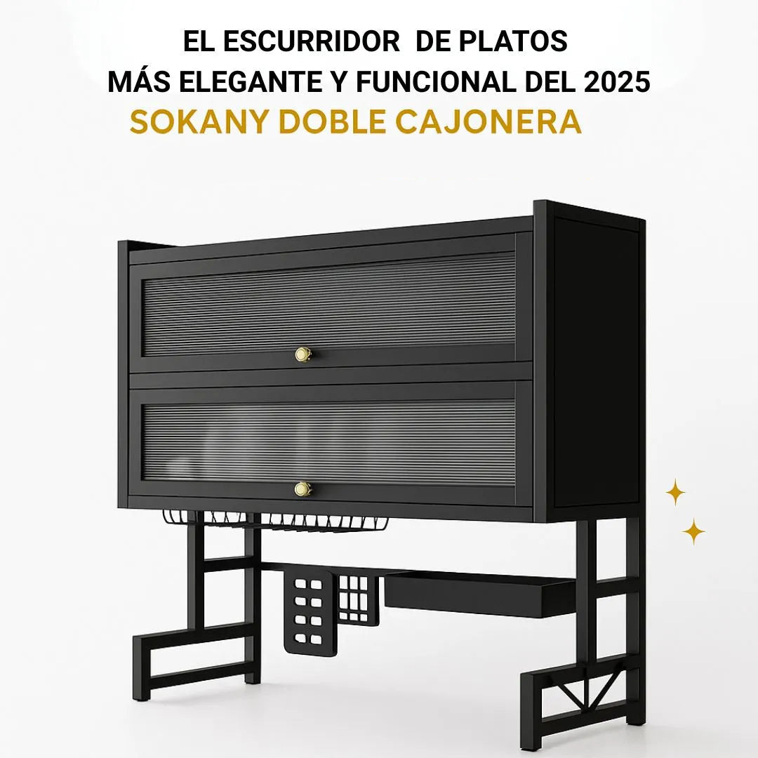 Escurridor Deluxe 2 Niveles con Tapa Protectora