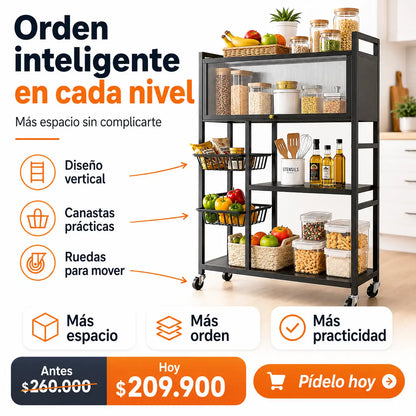 Organizador Rodante para Cocina y Hogar
