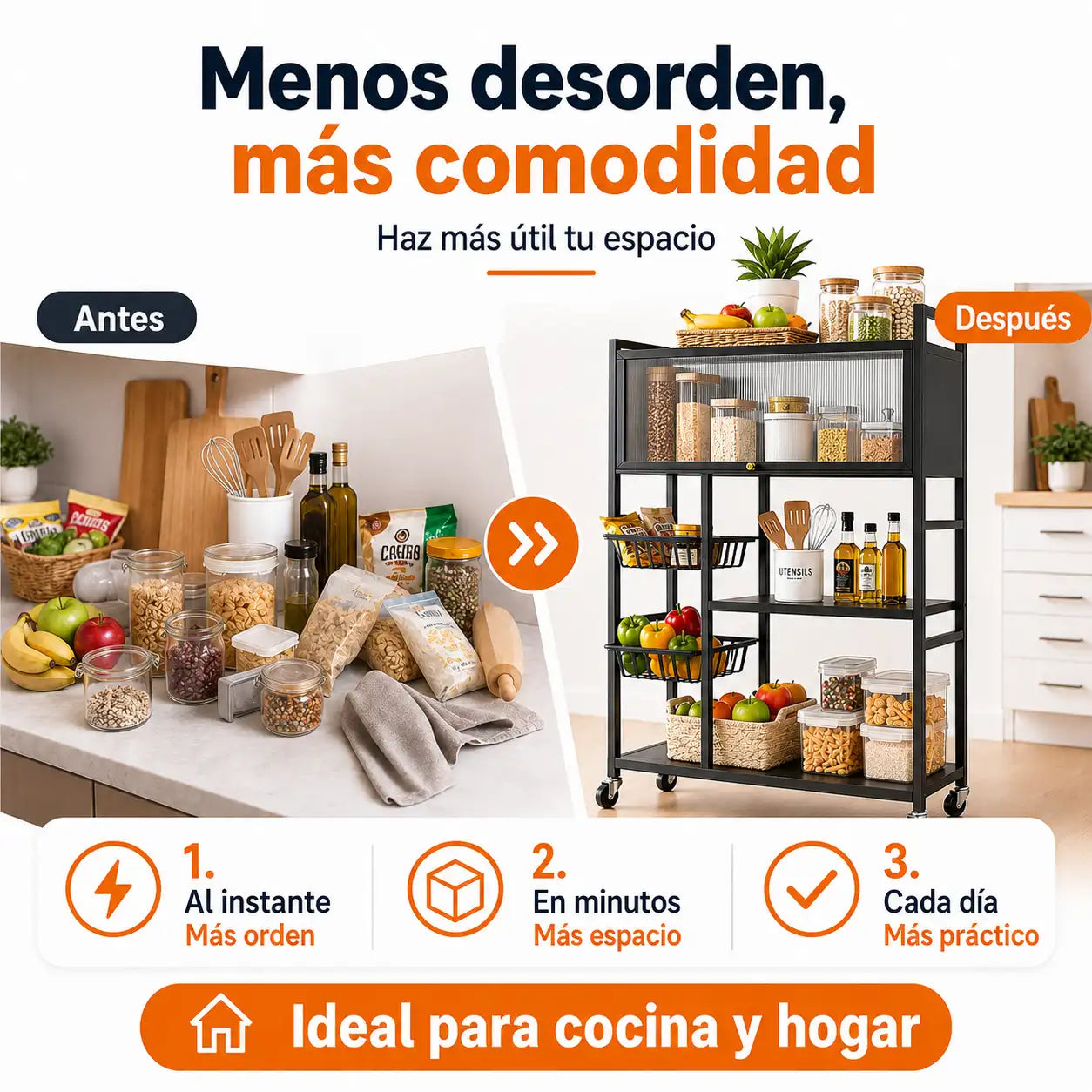 Organizador Rodante para Cocina y Hogar