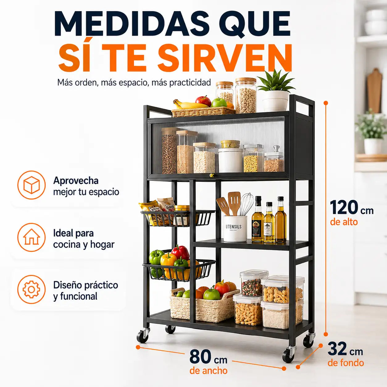 Organizador Rodante para Cocina y Hogar