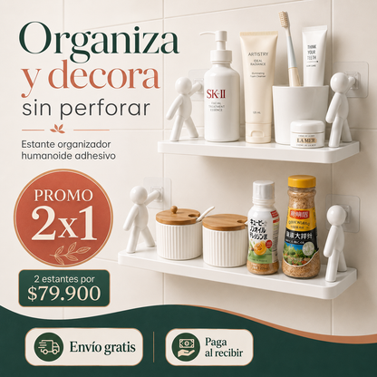 Estante Organizador Humanoide Adhesivo 2x1
