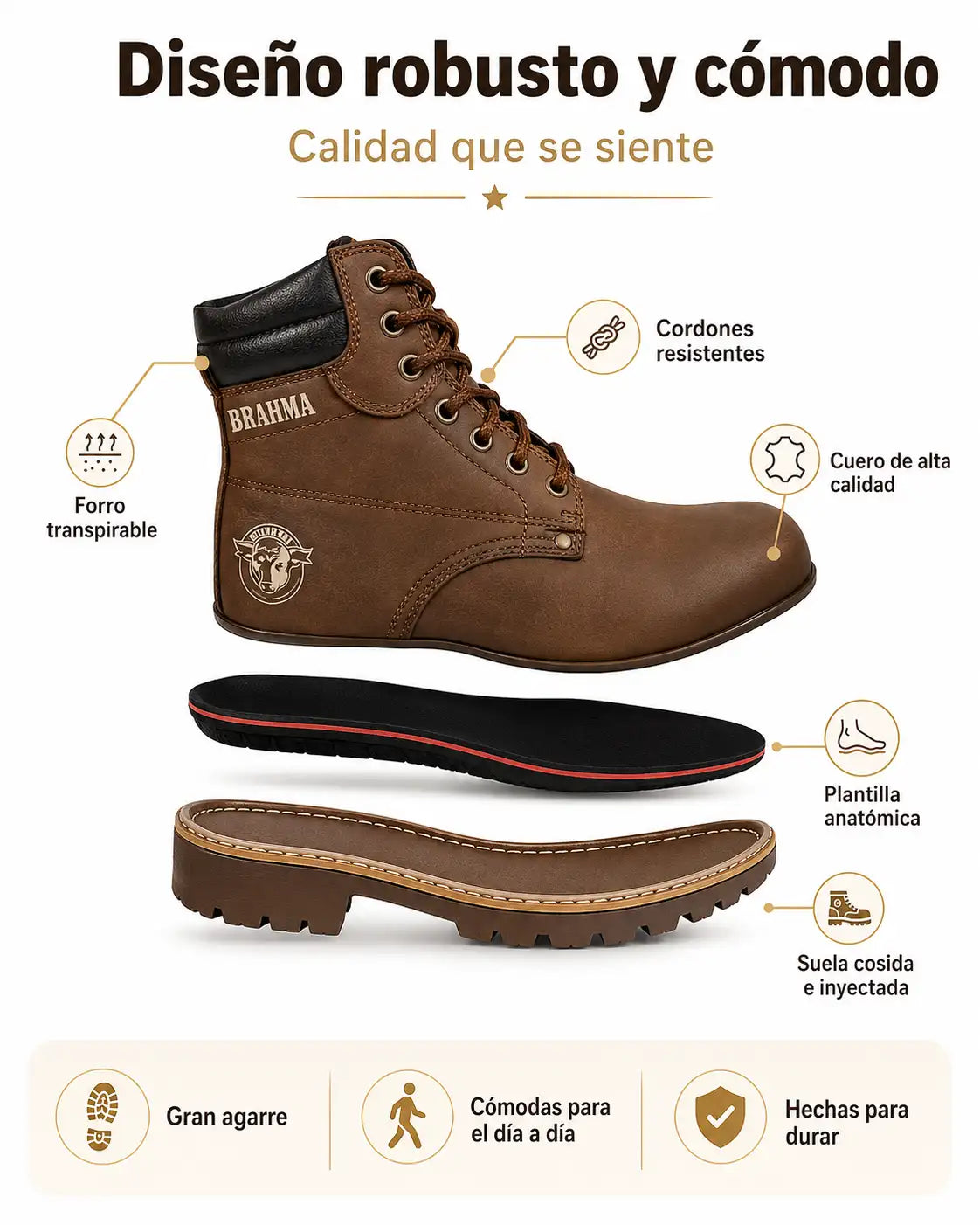 BOTA BRAHMA CLASSICA CUERO + CAJA