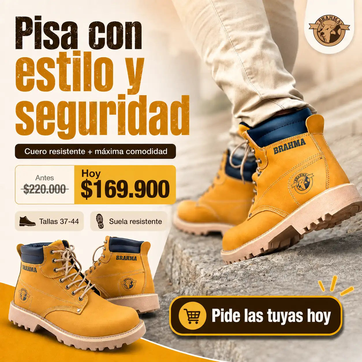 BOTA BRAHMA CLASSICA CUERO + CAJA